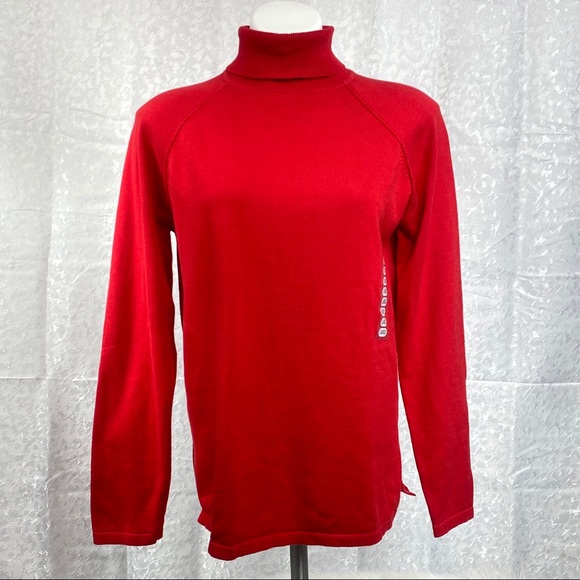 JEANNE PIERRE Sweaters - Jeanne Pierre sweater cotton turtleneck red NWT size Large